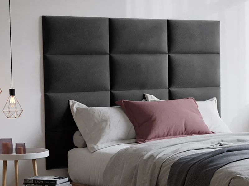 Panneaux muraux tête de lit - 180 cm - Velours - Gris - BONTE de Pascal Morabito