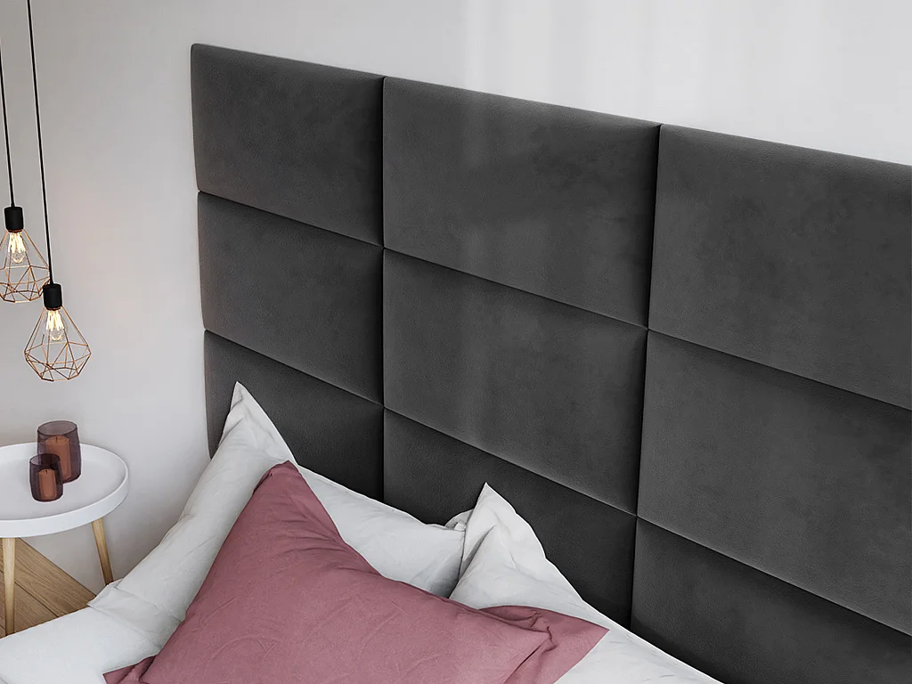 Pannello da parete testata 180 cm Velluto Grigio - BONTE di Pascal Morabito