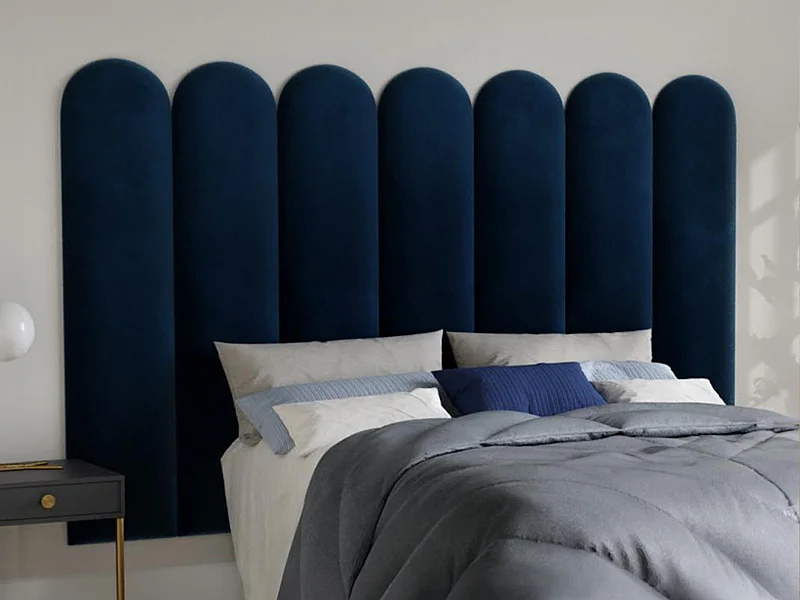 Panneaux muraux tête de lit - 210 cm - Velours - Bleu - JAPI de Pascal Morabito