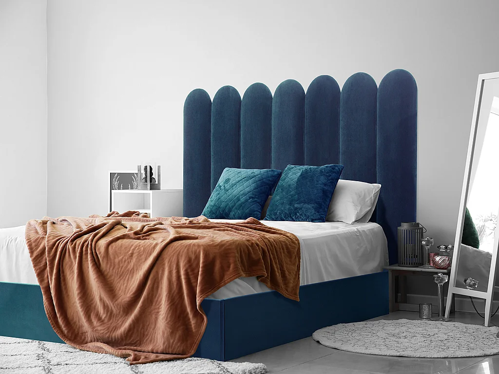 Wandpaneel Bettkopfteil - 210 cm - Samt - Blau - JAPI von Pascal Morabito