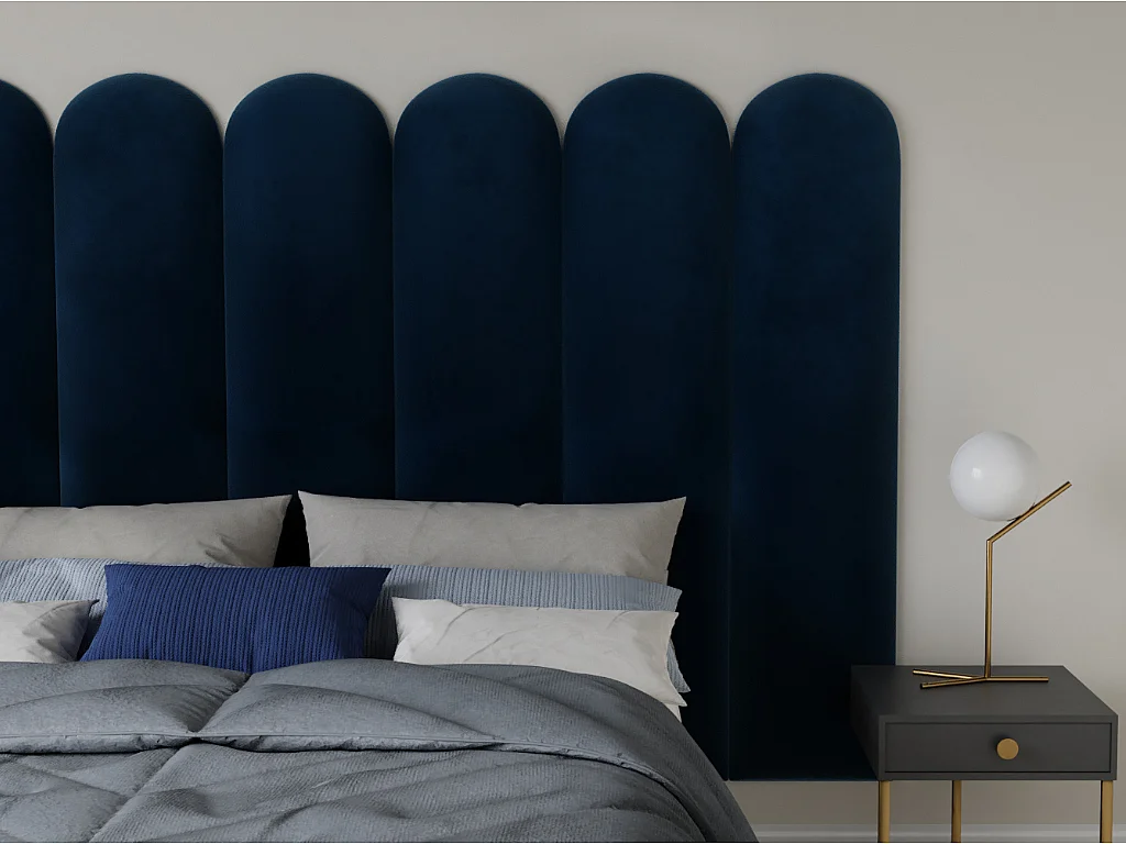 Wandpaneel Bettkopfteil - 210 cm - Samt - Blau - JAPI von Pascal Morabito