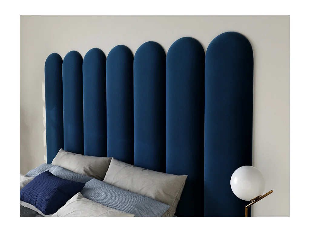 Cabecero de cama JAPI de Pascal Morabito - 210 cm - Terciopelo - Azul - de Pascal Morabito