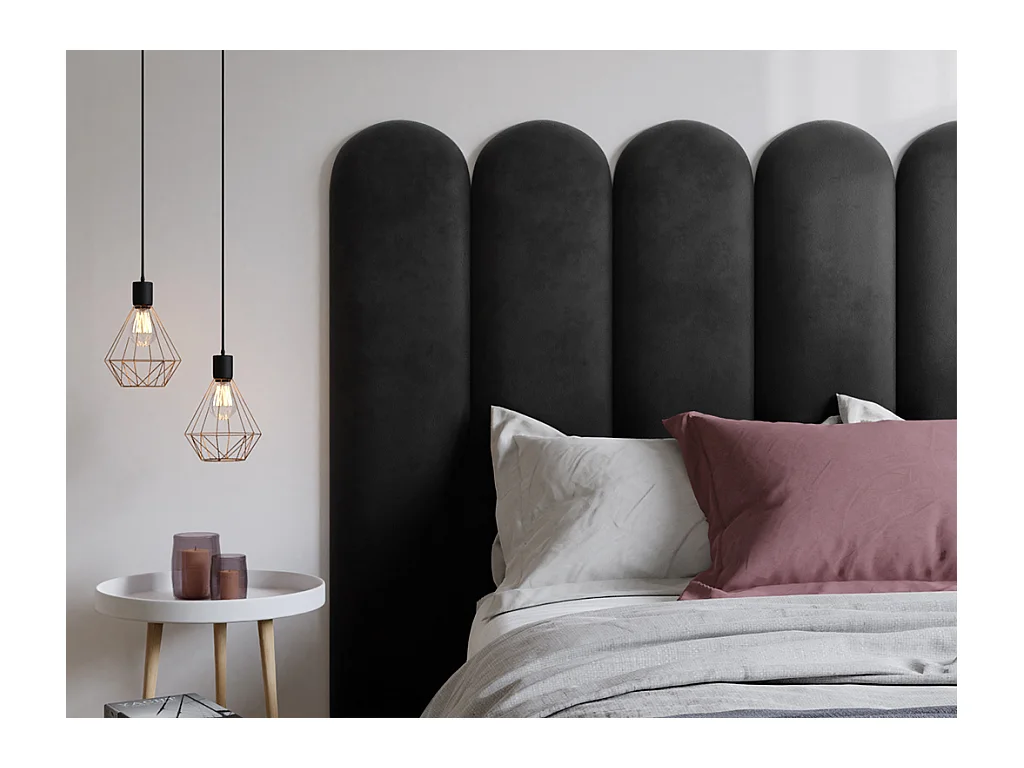 Cabecero de cama JAPI de Pascal Morabito - 210 cm - Terciopelo - Gris - de Pascal Morabito