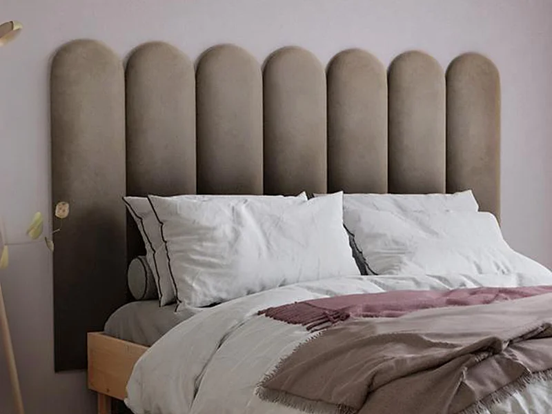 Wandpaneel Bettkopfteil - 210 cm - Samt - Beige - JAPI von Pascal Morabito