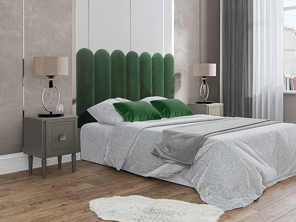 Wandpaneel voor hoofdeinde JAPI - 210 cm - Fluweel - Groen - van Pascal Morabito