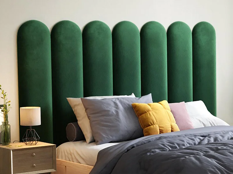 Wandpaneel voor hoofdeinde JAPI - 210 cm - Fluweel - Groen - van Pascal Morabito