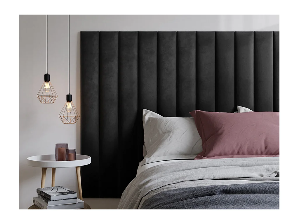 Cabecero de cama GONDA de Pascal Morabito - 225 cm - Terciopelo - Gris - de Pascal Morabito