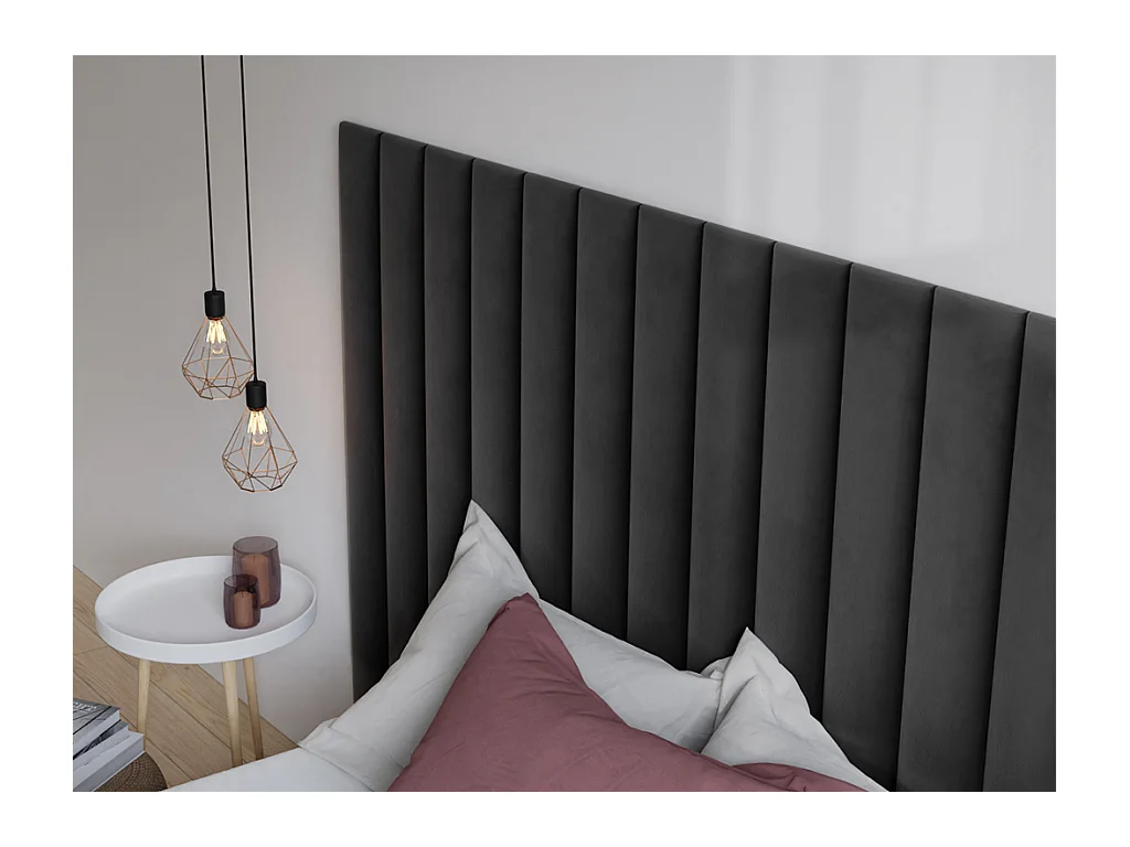 Cabecero de cama GONDA de Pascal Morabito - 225 cm - Terciopelo - Gris - de Pascal Morabito