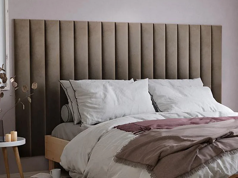 Vægpaneler til hovedgærde - 220 cm - Velour - Beige - GONDA af Pascal Morabito