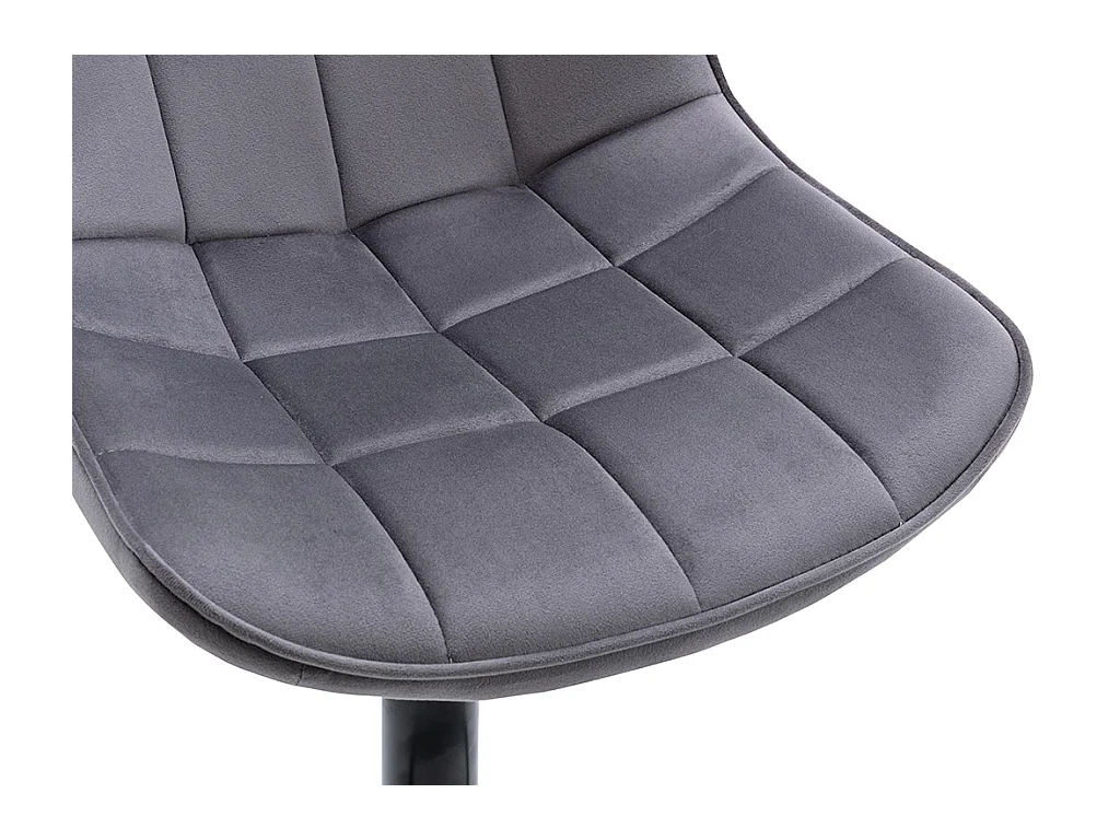 Set van 2 barkrukken LIMA - Velours en metaal - Grijs