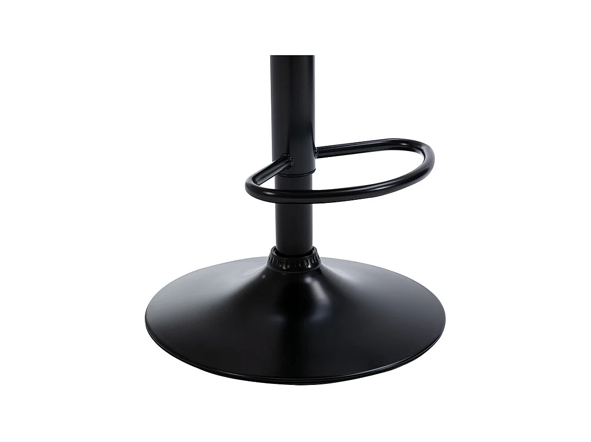 Lot de 2 tabourets de bar en velours et métal noir - Hauteur réglable -  Beige - LIMA II