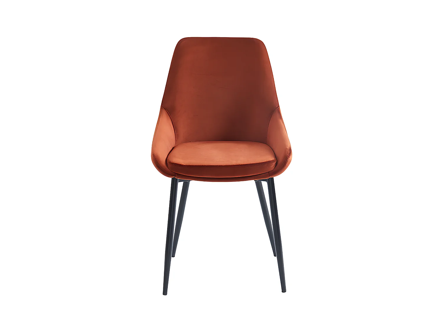 Set van 6 stoelen - Fluweel en zwart metaal - Terracotta - MASURIE