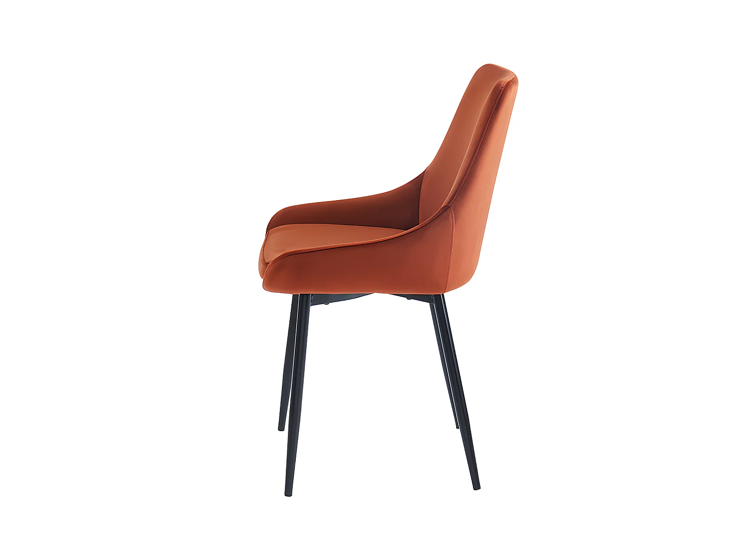 Set van 6 stoelen - Fluweel en zwart metaal - Terracotta - MASURIE