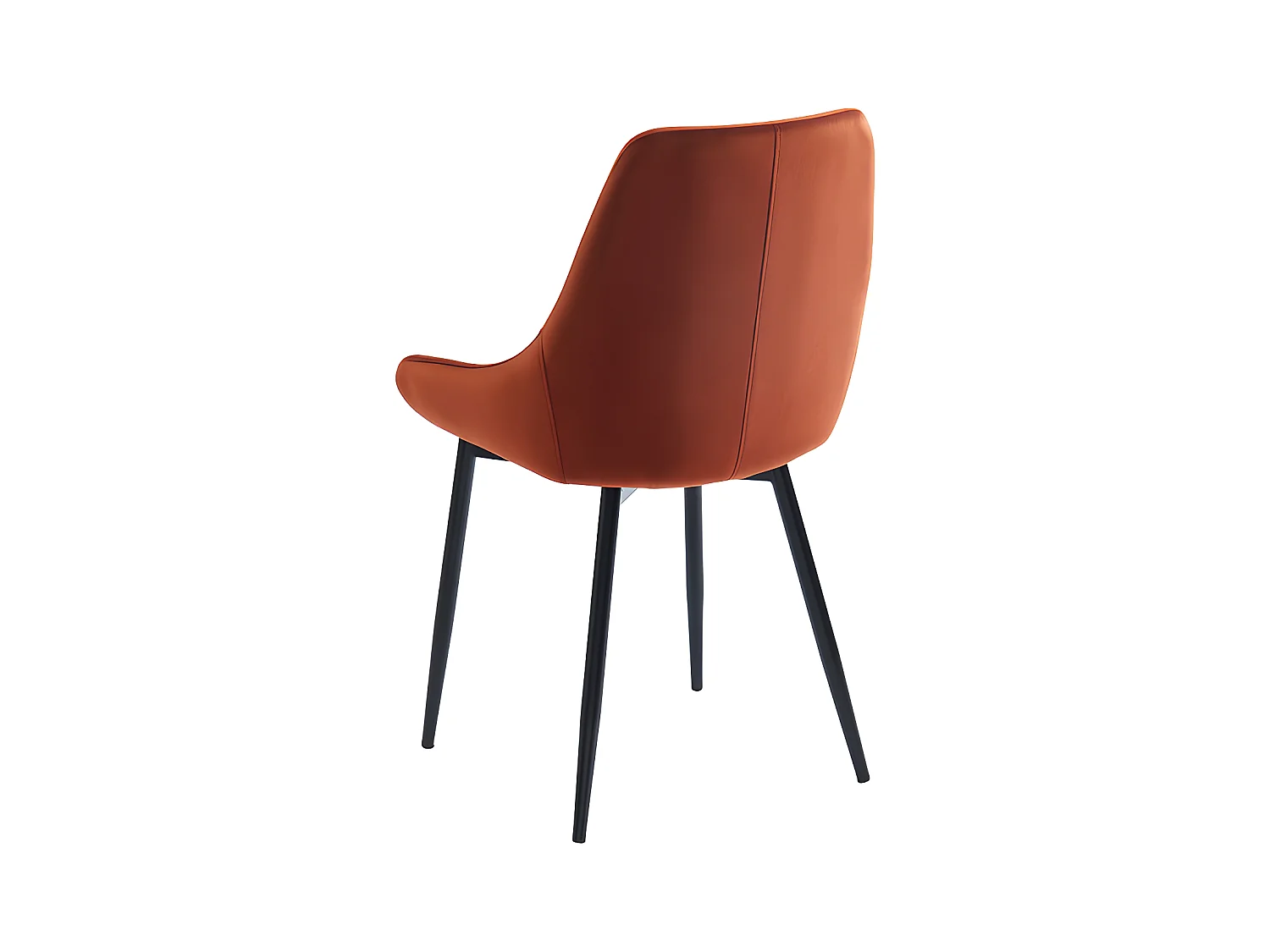 Set van 6 stoelen - Fluweel en zwart metaal - Terracotta - MASURIE