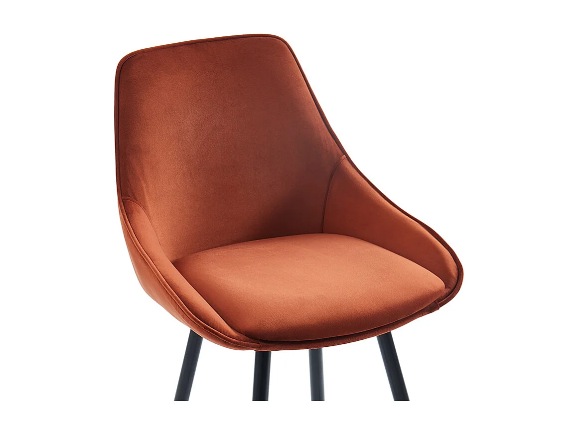 Sæt med 2 barstole i terracotta velour MASURIE