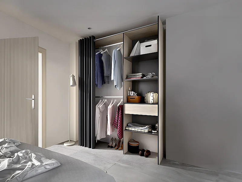 Dressing extensible LAURENT - L.110/160 cm - Coloris : Chêne et Anthracite