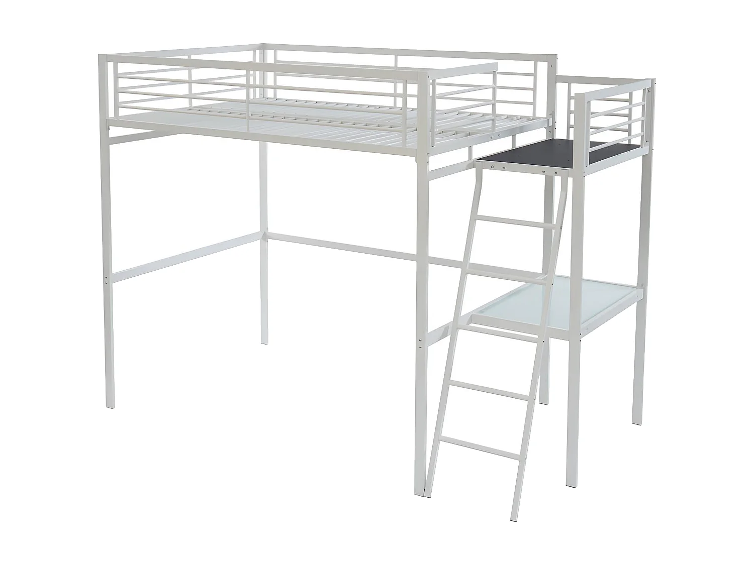 Letto a soppalco con piano scrivania 140 x 190 cm Bianco - CASUAL II