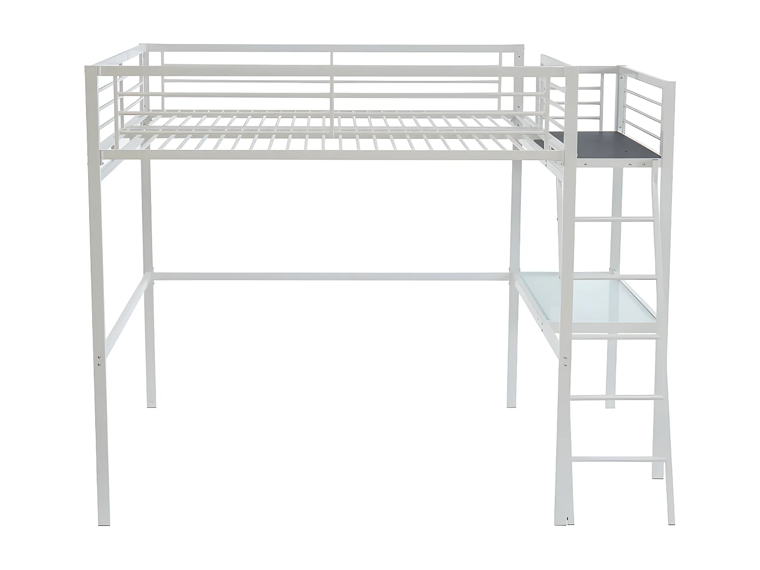 Letto a soppalco con piano scrivania 140 x 190 cm Bianco - CASUAL II