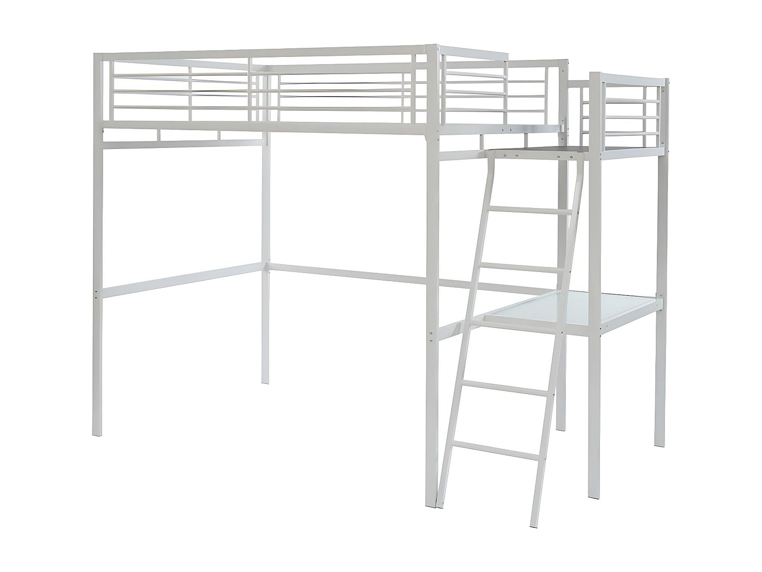 Hochbett mit Schreibtisch - 140 x 190 cm - Weiß - CASUAL II günstig online kaufen