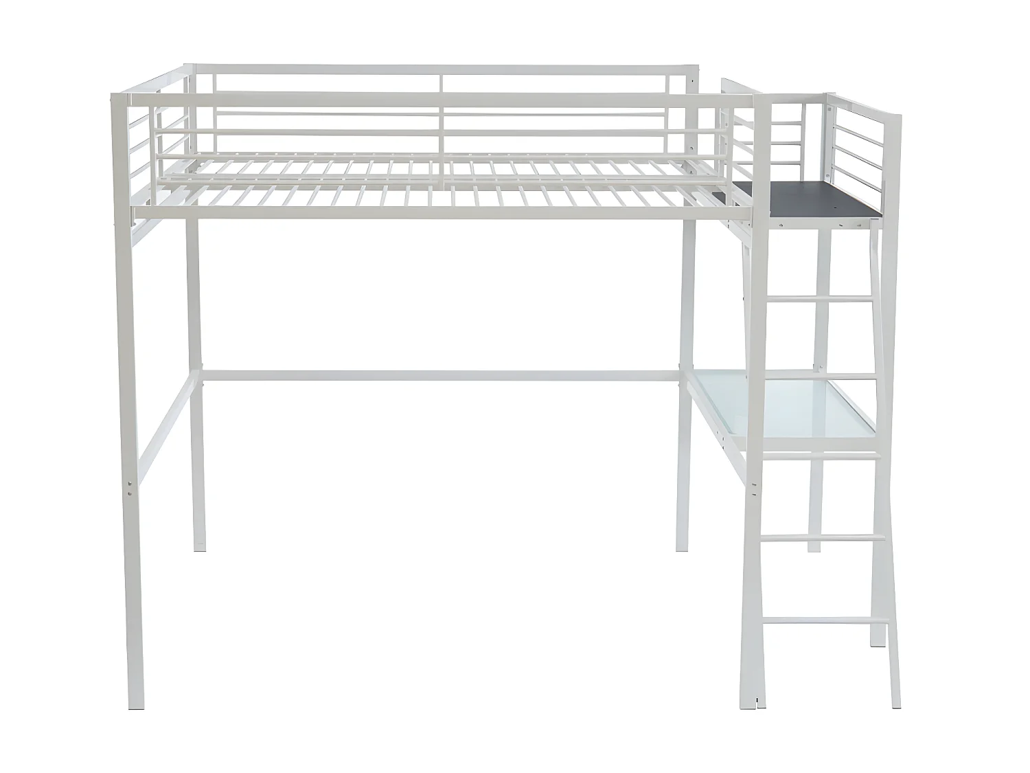 Hoogslaper CASUAL II - 140 x 190 cm - Met bureau - Wit + matras