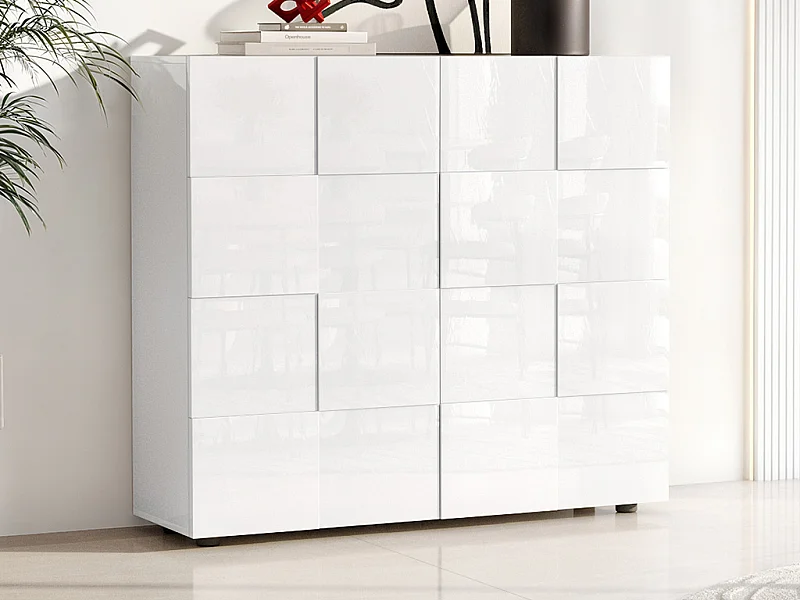 Highboard mit 2 Türen - Weiß lackiert - CALISTO