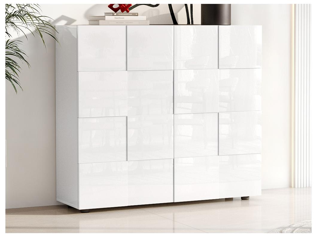 Credenza alta 2 ante Bianco laccato - CALISTO