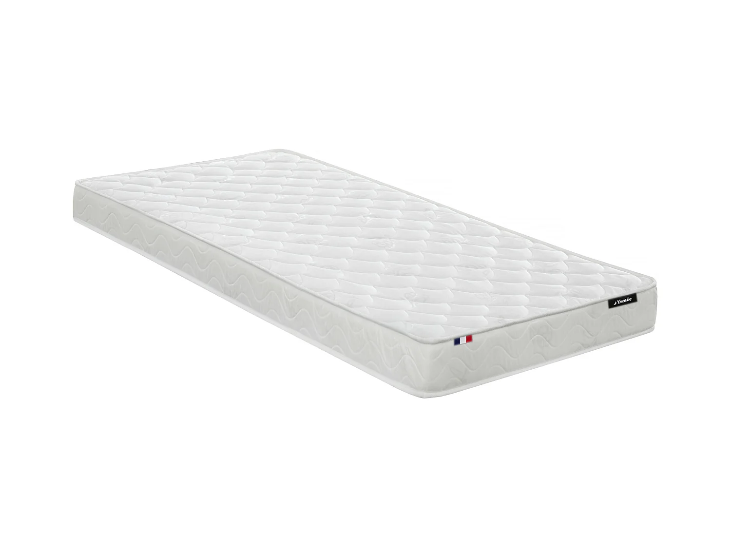 Lits superposés d'angle réversibles RICARDO - 2 x 90 x 190 cm - Rangements intégrés - Chêne et blanc + matelas