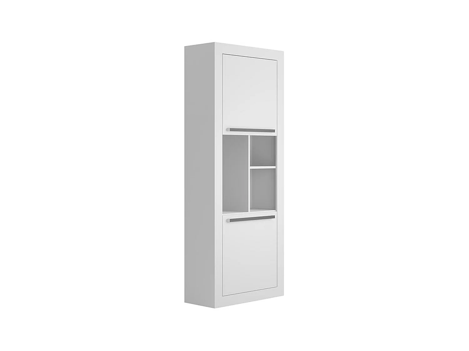 Bibliothèque avec 2 portes et 3 niches - Blanc - EVAN