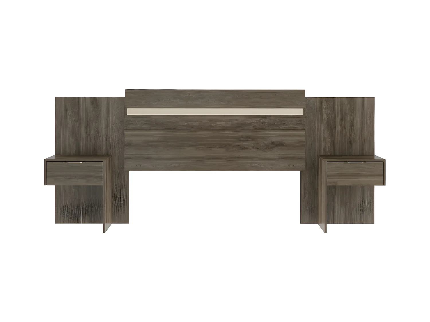 Cabecero extensible con mesas de noche - 140/160 cm - Marrón  - PARATI