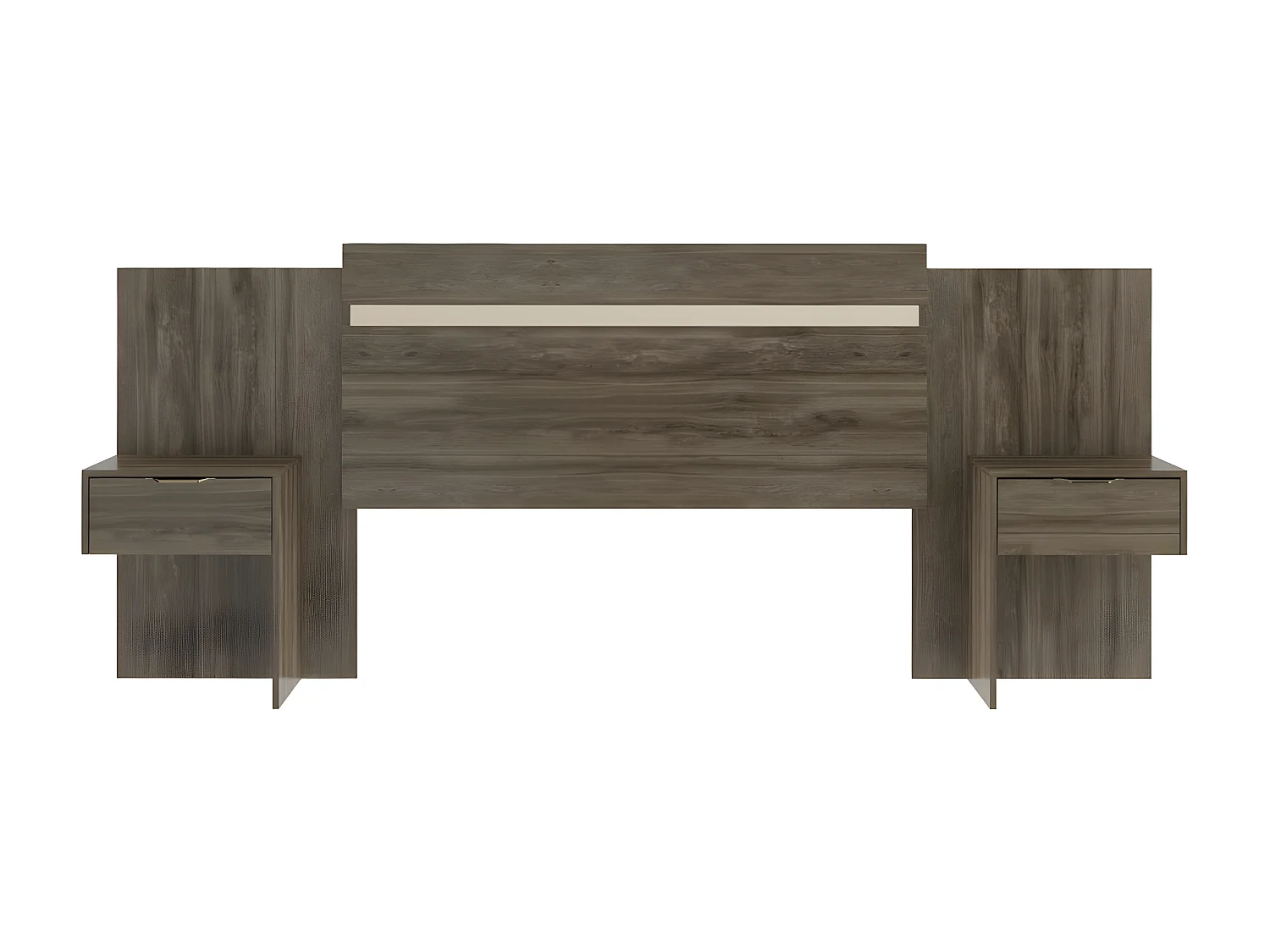 Utdragbar sänggavel med sängbord - 140/160 cm - Brun - PARATI