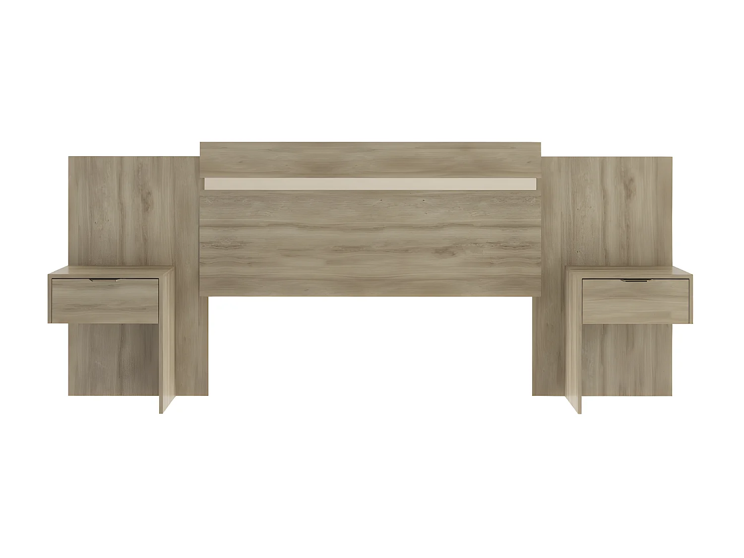 Utbyggbar sänggavel med sängbord - 140/160 cm - Färg: Naturlig - PARATI