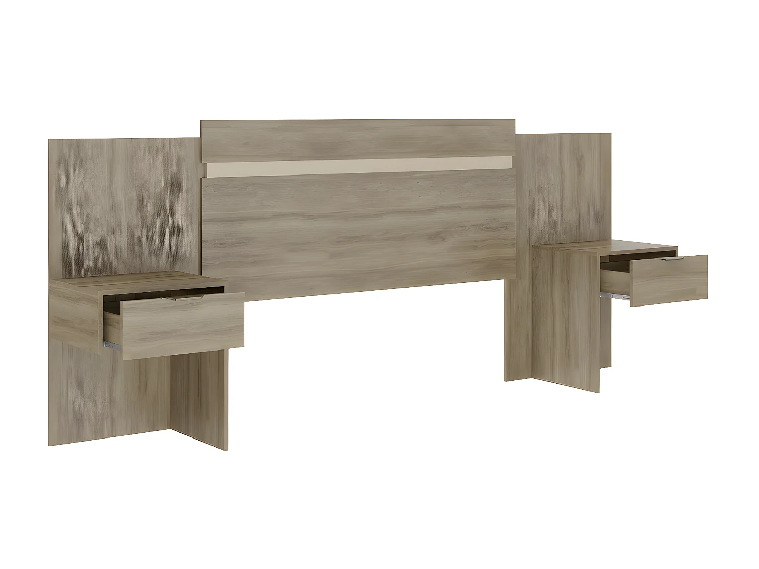 Utbyggbar sänggavel med sängbord - 140/160 cm - Färg: Naturlig - PARATI