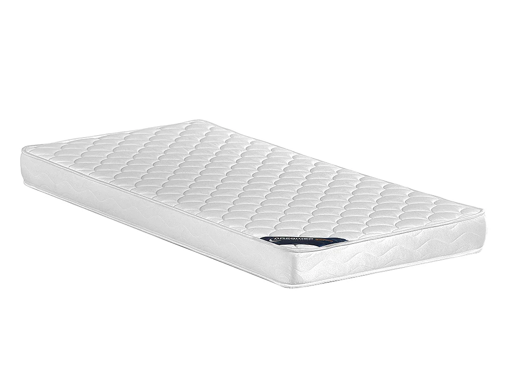 Lit MASSIMO tête de lit capitonnée - 90 x 200 cm - Velours rose + matelas