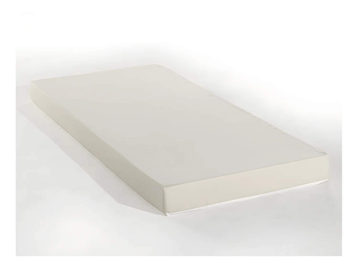 Lit banquette gigogne MATHILDE - 2 x 90 x 190 cm - Simili - Blanc + matelas