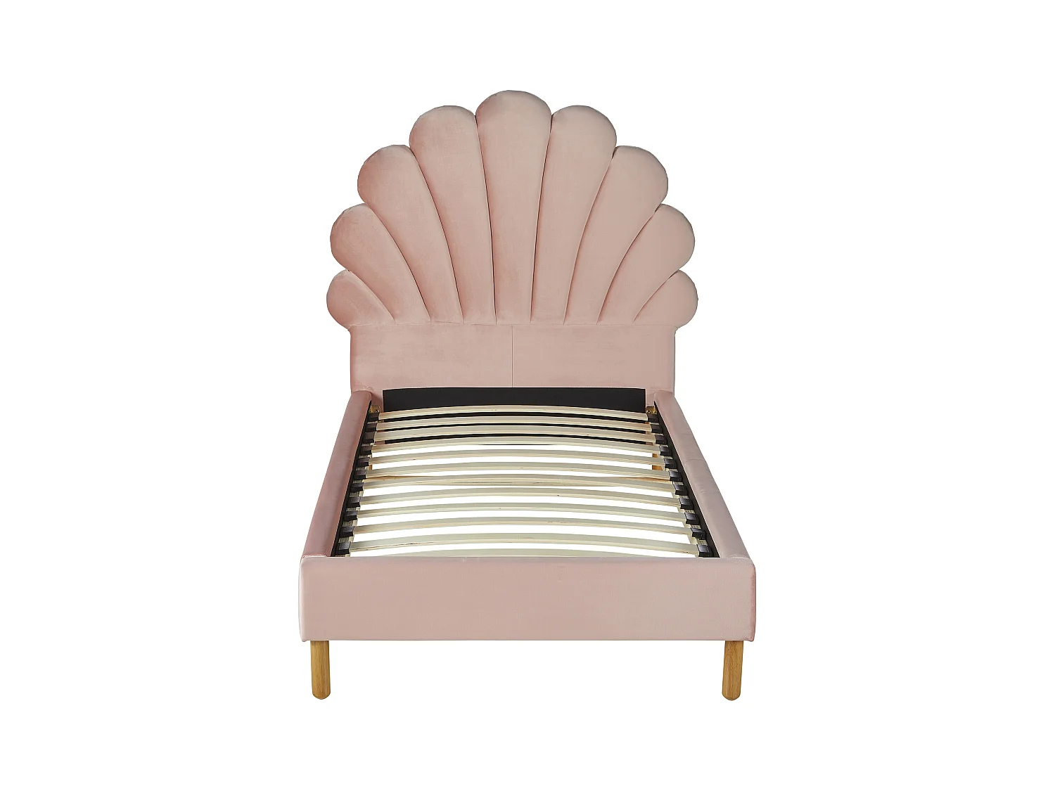 Bett Muschelbett + Matratze - 90 x 190 cm - Samt - Rosa - MOANA