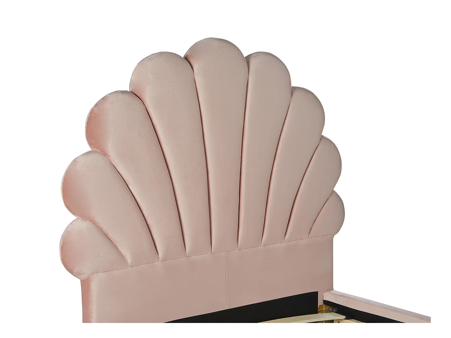 Bett Muschelbett + Matratze - 90 x 190 cm - Samt - Rosa - MOANA