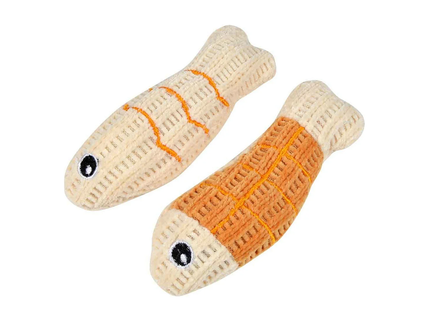 Lot de 2 Jouets Poisson pour Chat "Boho Cat" 12cm Moutarde