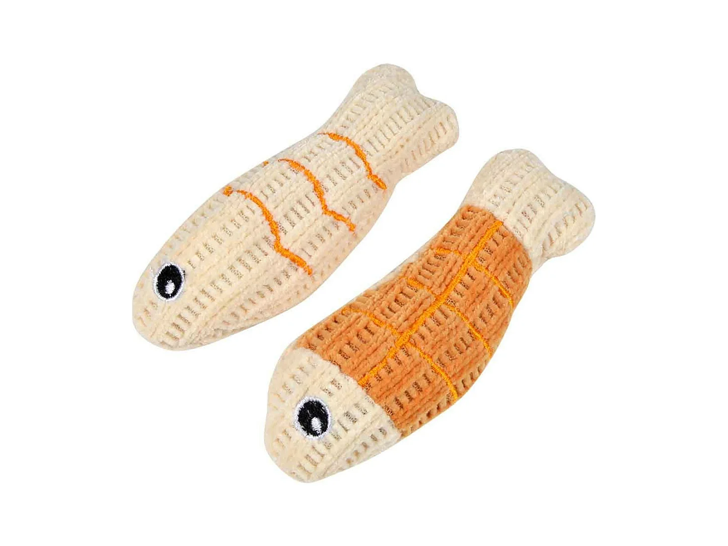 Lot de 2 Jouets Poisson pour Chat "Boho Cat" 12cm Moutarde