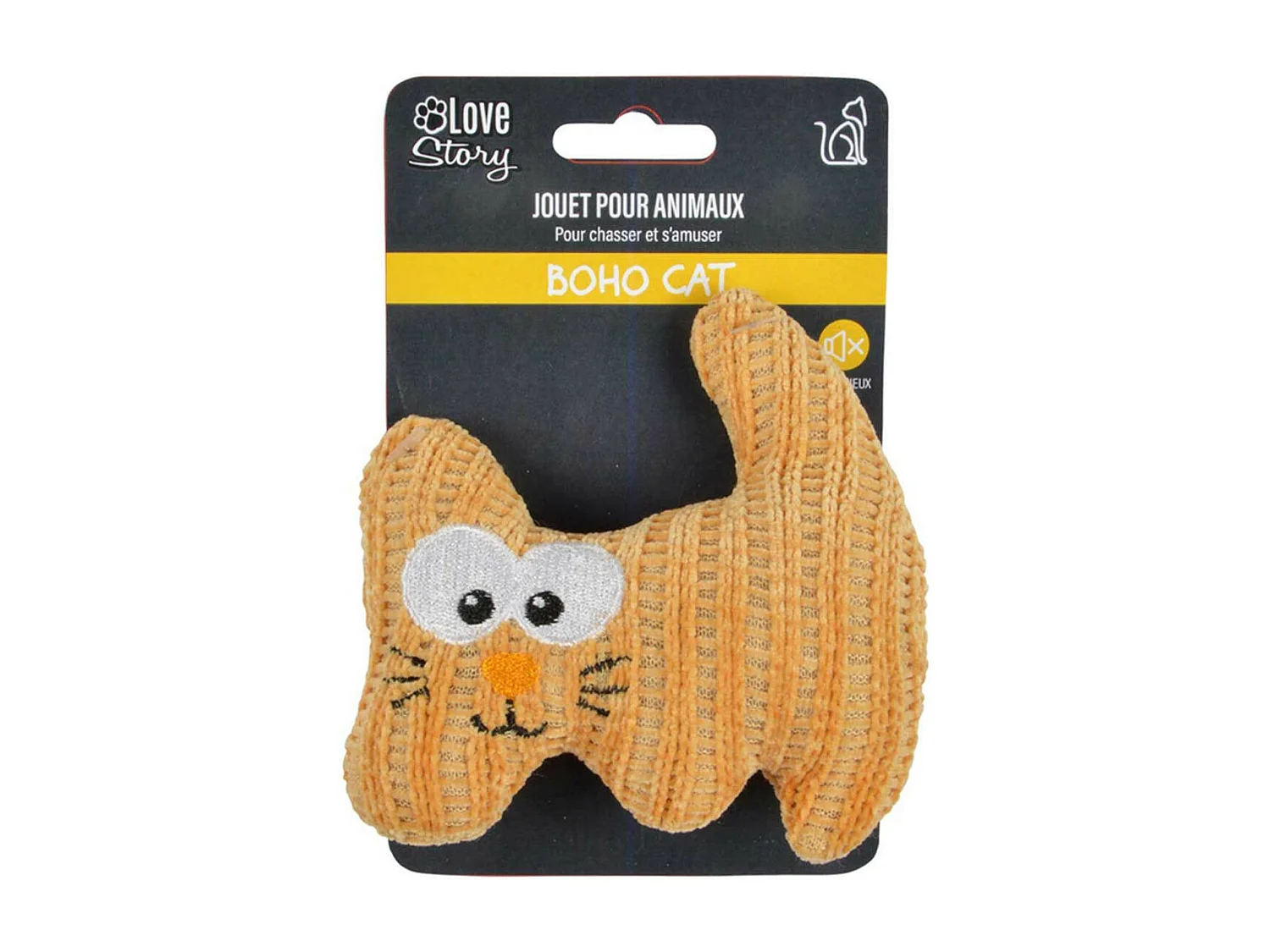 Jouet Peluche pour Chat "Boho Cat" 12cm Moutarde