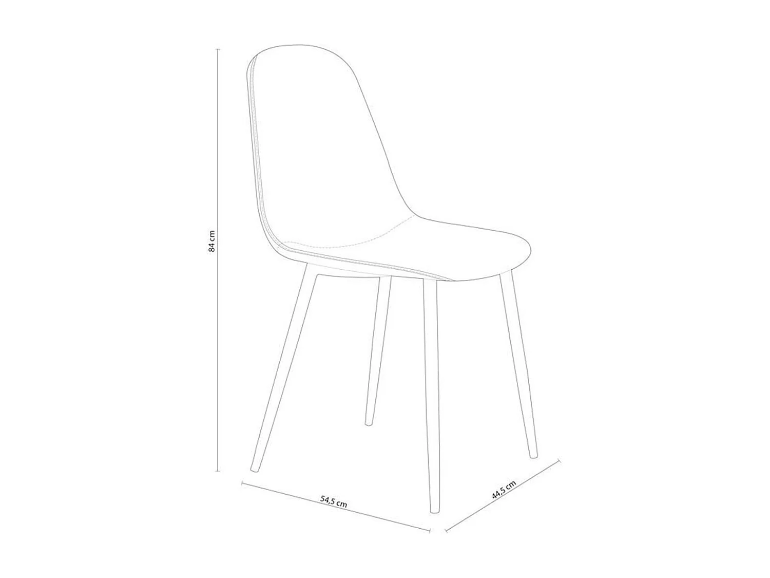 Pack de 4 sillas de comedor Hall diseño industrial gris Adec