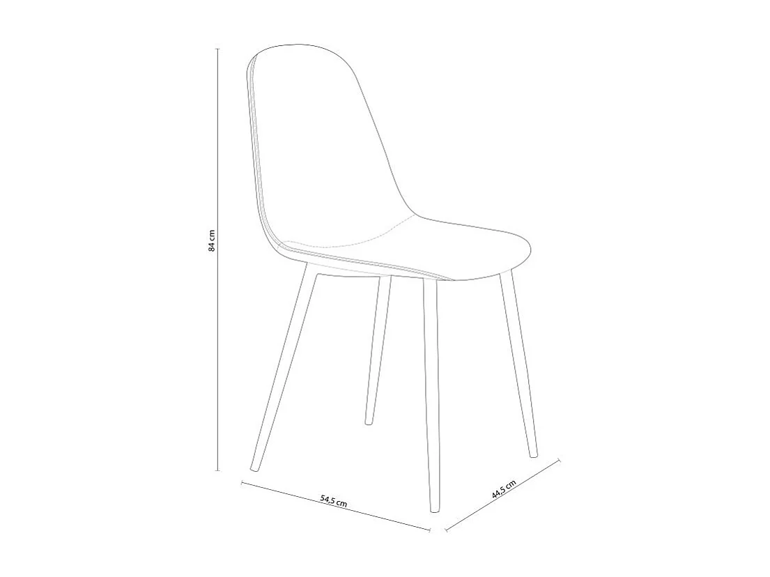 Pack de 4 sillas de comedor Hall diseño industrial gris Adec