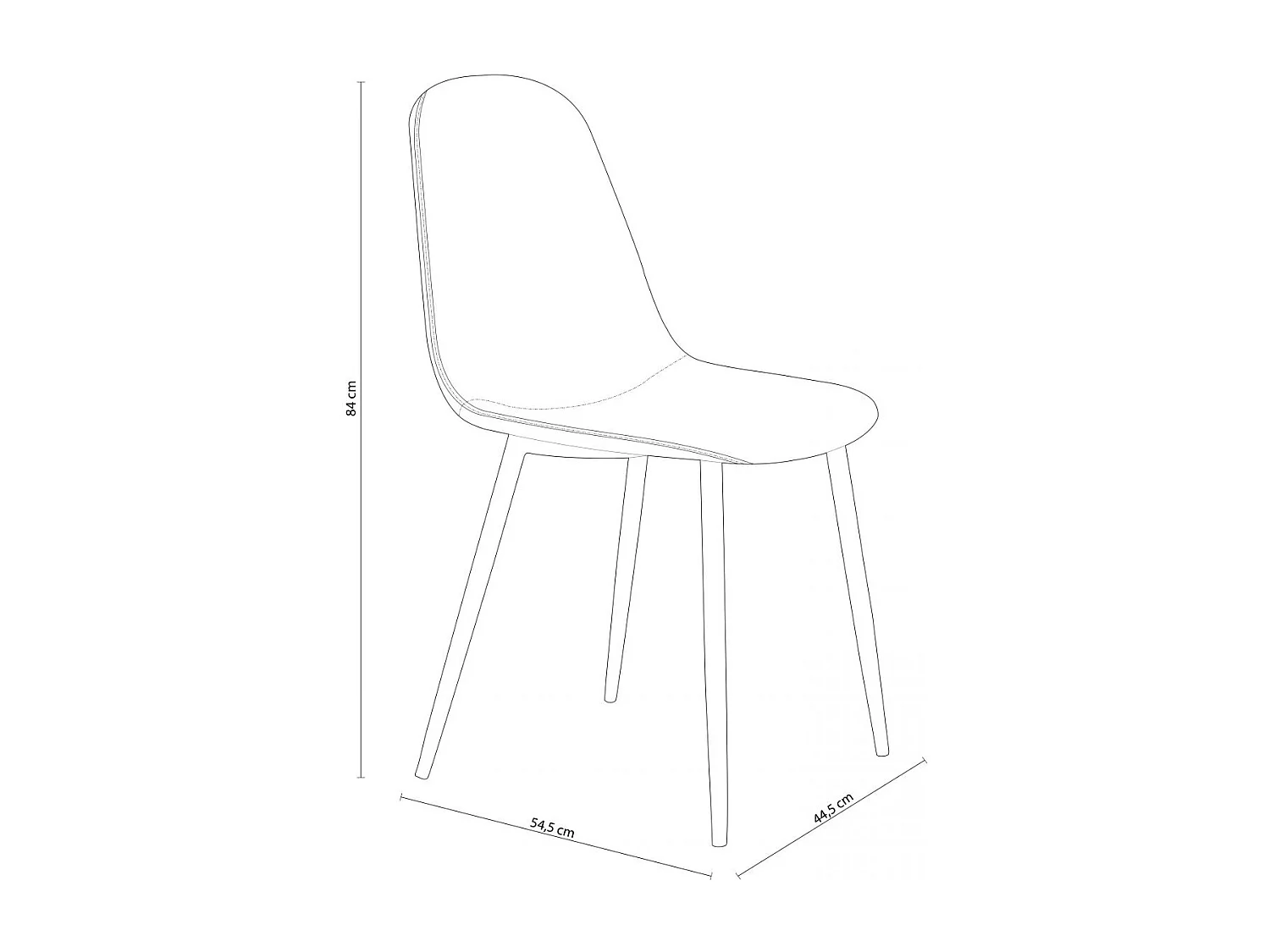 Pack de 4 sillas de comedor Hall diseño industrial gris Adec