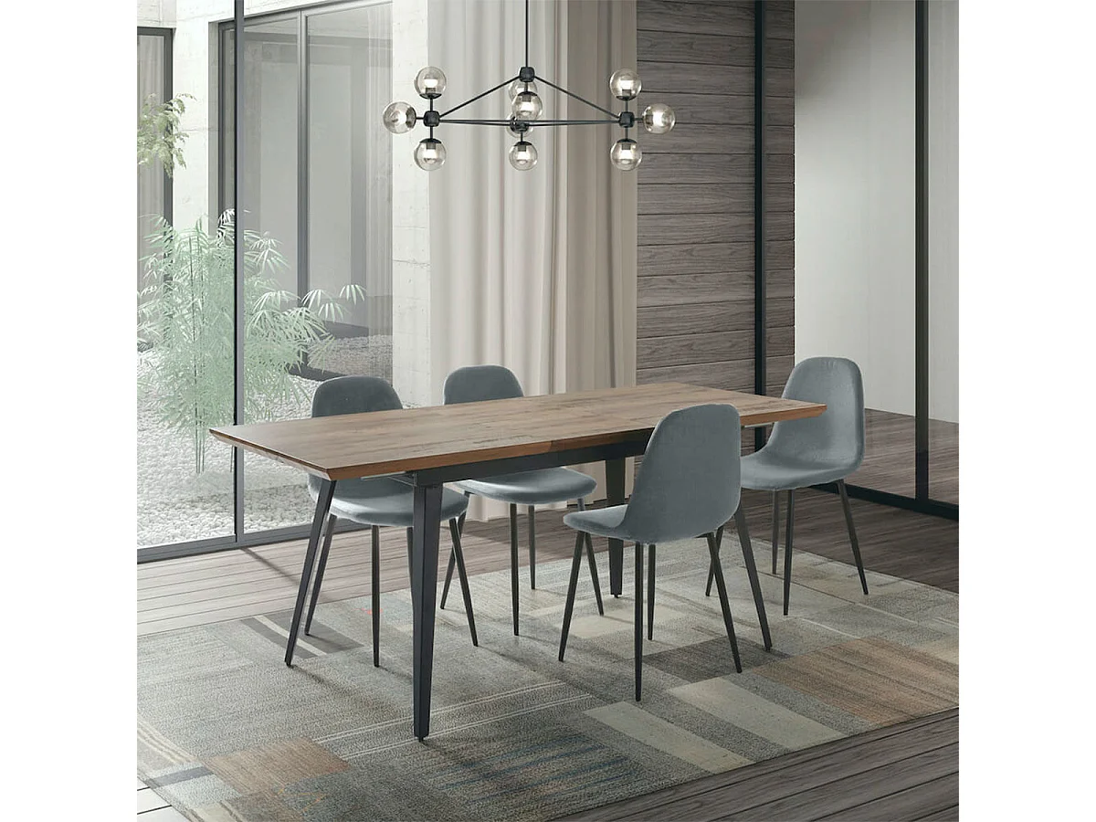 Pack de 4 sillas de comedor Hall diseño industrial gris Adec