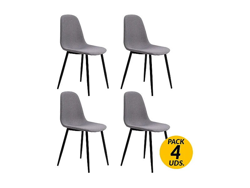 Conjunto de 4 cadeiras de jantar Hall Gris