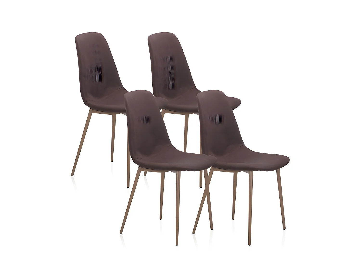 Pack 4 sillas de comedor Cai Piel marrón