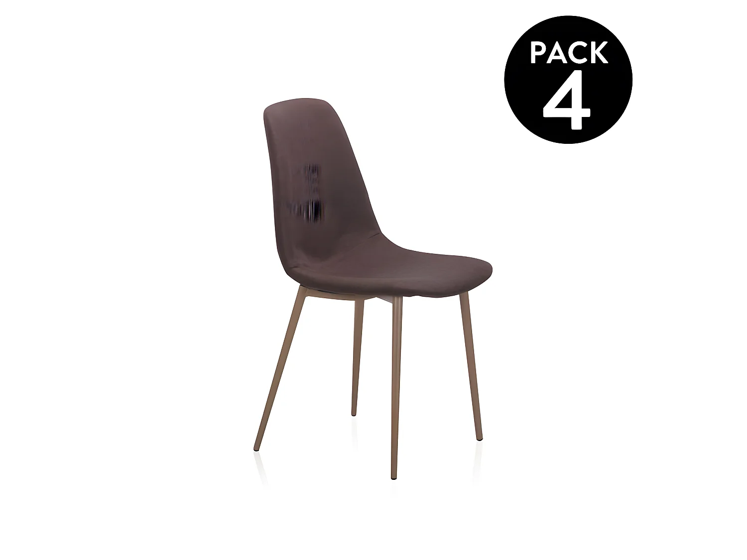 Pack 4 sillas de comedor Cai Piel marrón