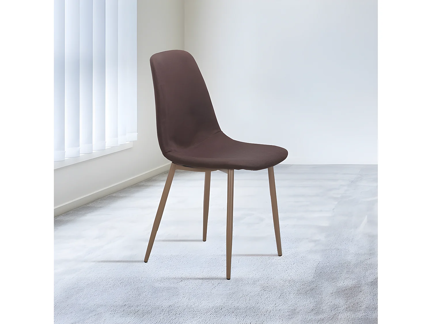 Pack 4 sillas de comedor Cai Piel marrón