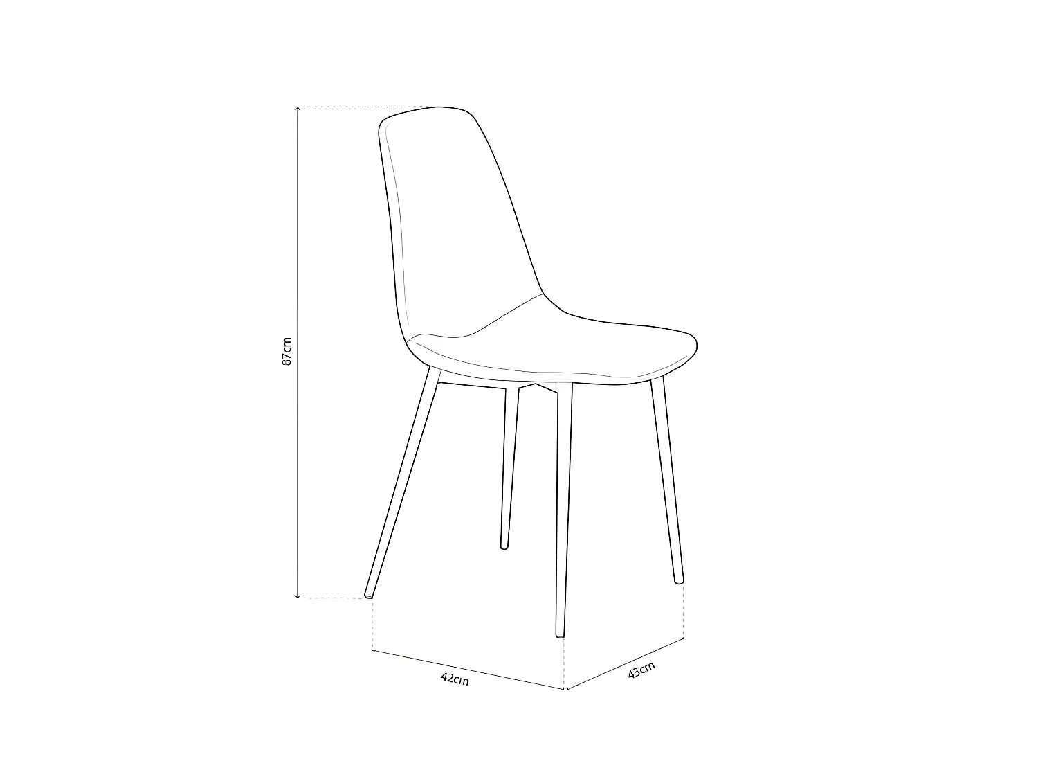 Pack 4 sillas de comedor Cai Piel marrón