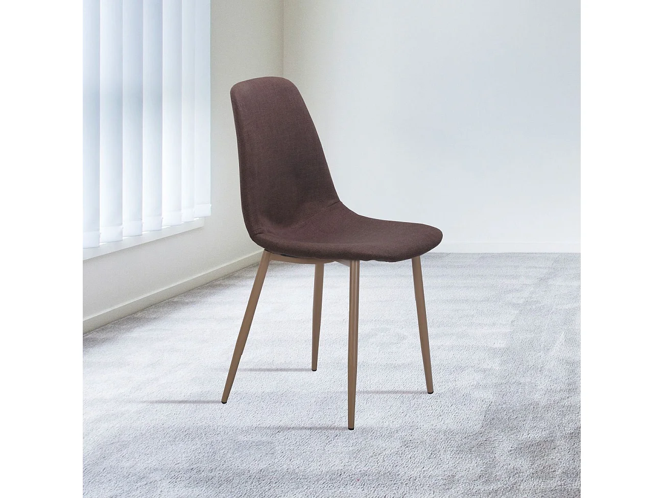 Pack 4 sillas de comedor Cai Piel marrón