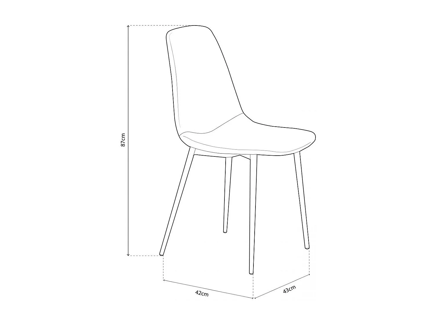 Pack 4 sillas de comedor Cai Piel marrón